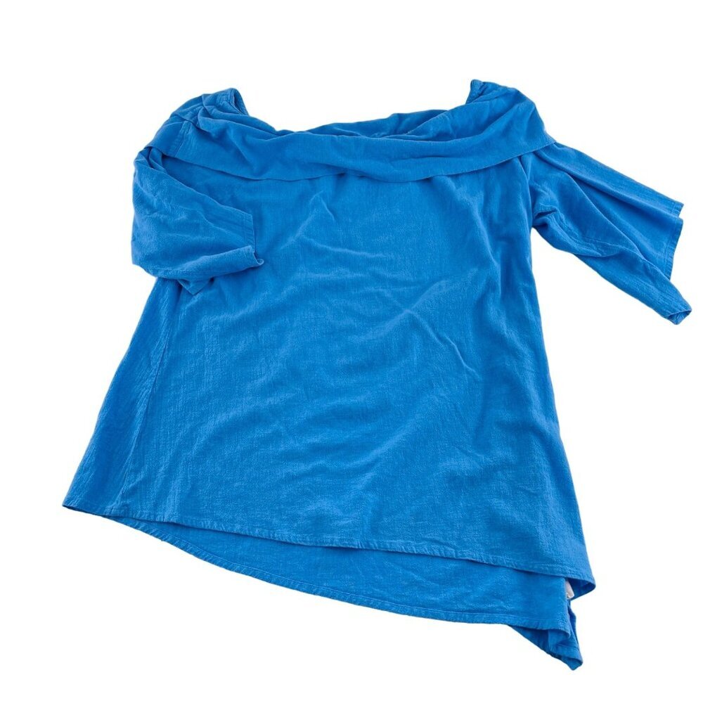 Free People Blue Off-Shoulder Cotton Top M‎